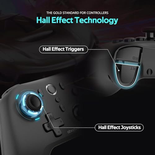 abxylute C6 Wireless PC Controller, Bluetooth Game Controller -1000Hz Polling Rate- Hall Effect Joystick for Windows PC, Switch 1&2, Steam Deck, Android TV/Mobile, iOS, MAC &Tesla Vibration Turbo Lightweight