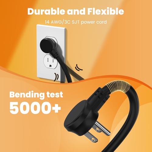 Metal 12 Outlet Mountable Power Strip, 2100J Surge Protector with Heavy Duty 6ft Extension Cord, Wide Spaced and Wall Mount Metal Powerstrip for Garage, Desk, Industrial, Shop and Indoor (6ft)