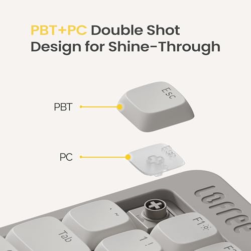 Flow Lite 84 Keys Low Profile Mechanical Keyboard, 75% Swappable Rechargeable Wireless Keyboard with 2.4G Receiver, Bluetooth and Wired Connection for Windows, Mac/ Specter Linear Switches (Marble)