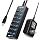 Powered USB Hub 3.0,VEMONT 7 Ports Multi USB hubs and 1 USB Smart Charging Port with 5V/3A Power Supply,USB Extension Splitter with Individual On/Off Switches and 4ft/1.2m Long Cable for PC/Laptop
