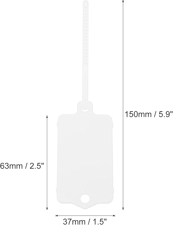 MECCANIXITY Plastic Tags, 1.5x2.5 Inch White, 25 Packs - Product Identification, Shipping, Material Labels - Indoor/Outdoor Use