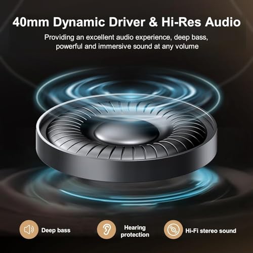 Wireless Over-Ear TV Headphones for Seniors with ANC, Bluetooth 5.3 & 3-in-1 Transmitter (USB/RCA/AUX) for Non-Bluetooth TVs, 35H Playtime, 220g Lightweight Foldable, Gifts for Elderly Parents
