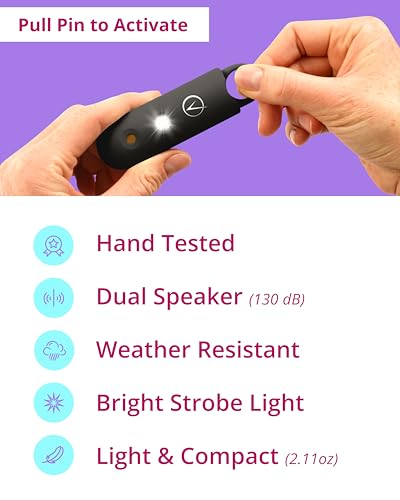 Vantamo Personal Alarm for Self Defense with Low Battery Notice, Strobe Light & Extra Loud 130 dB Double Speakers Safety Keychain Set for Women, Rechargeable Panic Button for Womens Self Defense