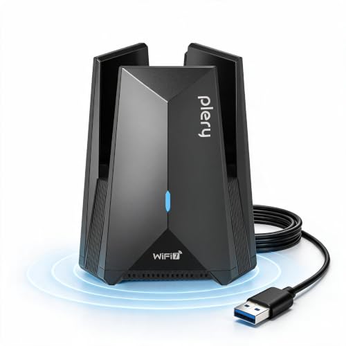 WiFi 7 USB Adapter for Desktop PC,BE6500 Tri-Band(2.4G/5G/6G)
