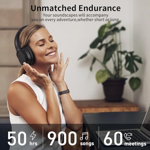 Hybrid Active Noise Cancelling Headphones, Wireless Over Ear Bluetooth