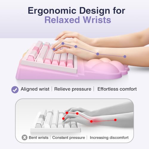 Sushret Cloud Wrist Rest with Keyboard Stand, Keyboard Riser with Wrist Pad