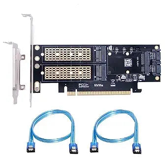 chenyang 3 in 1 M.2 NVME/NGFF/mSATA SSD to PCIe 3.0/4.0 X16 Motherboard SSD Upgrade Expansion Card Adapter