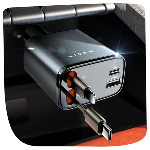 LISEN Retractable Car Charger, 84W Car Charger USB C | Charging & Powe - Image 2