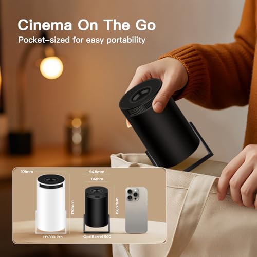 [Built-in Apps & 2025 Upgraded] Mini Projector with Wi-Fi 6 & Bluetooth 5.4, 1080P 4K Support Full HD, Auto Keystone 360° Portable Home Cinema Smart Projector for iOS/Android X1