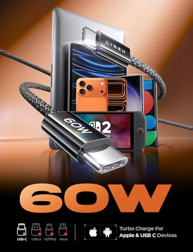 LISEN USB C to USB C Cable, 5-Pack [3.3/3.3/6.6/6.6/ | Charging & Powe - Image 4