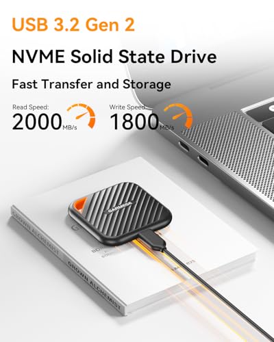 1TB External SSD Up to 2000MB/s, USB 3.2 Gen 2x2 Portable SSD USB C