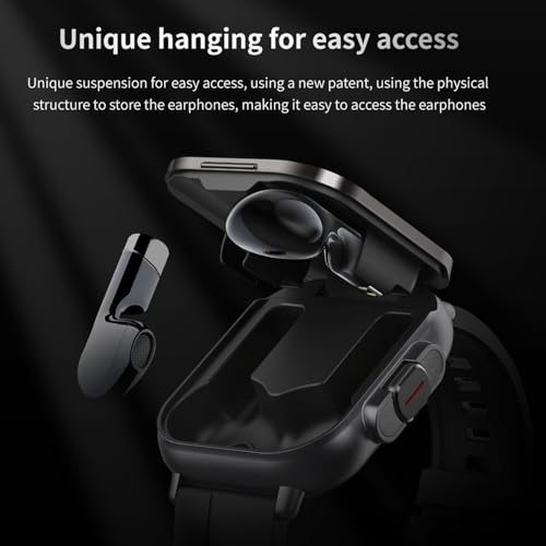 Smart Watch with Earbuds, 2.01" HD Screen Fitness Watch, 2 in 1 Smartwatch with 100+ Sport Modes Fitness Tracker, Sleep/Heart Rate/Monitor Pedometer for iOS & Android, Black