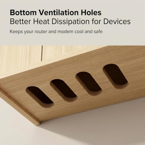 Wall Mounted Router Storage Box,Wood Wireless WiFi Router Shelf