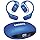 Groovz Open-Ear True Wireless Headphones with Smart Battery Display - Designed and Engineered in the USA - IPX5-Rated Bluetooth Open Ear Earbuds Compatible with Apple & Android - Classic Blue