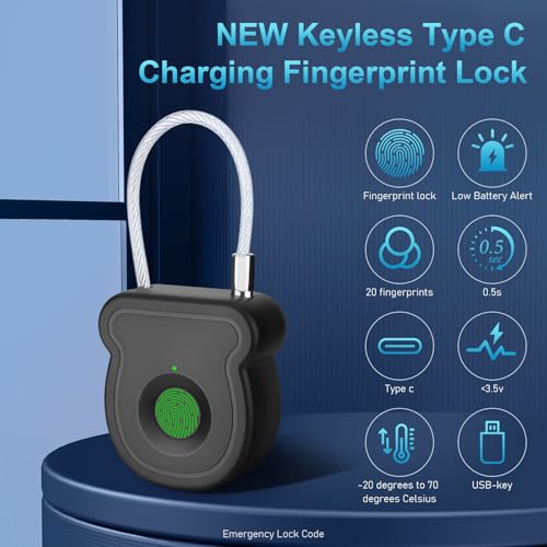 BlumWay Fingerprint Padlock, Keyless Smart Lock, 0.5 - Image 3