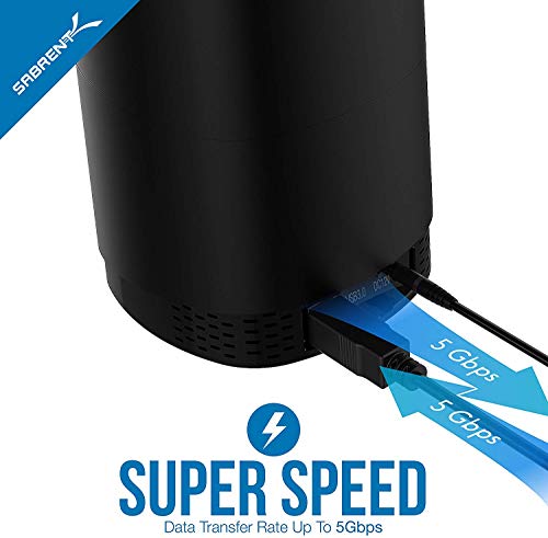 SABRENT USB 3.0 4-Bay 2.5in SATA SSD/HDD Docking Station, Fan (DS-4SSD)