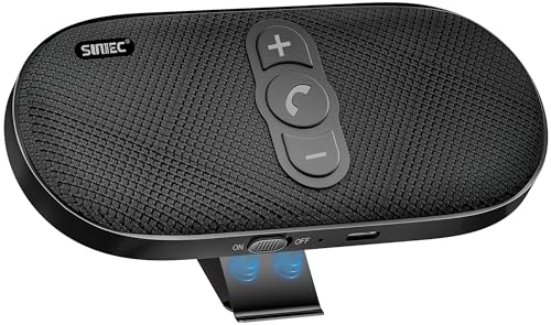 Bluetooth Car Speaker Phone: Hands Free Calling Kits 6W in car Speakerphone for Safe Driving - Support Siri Google Assistant Voice Calls/Motion Auto ON Off - BC990P