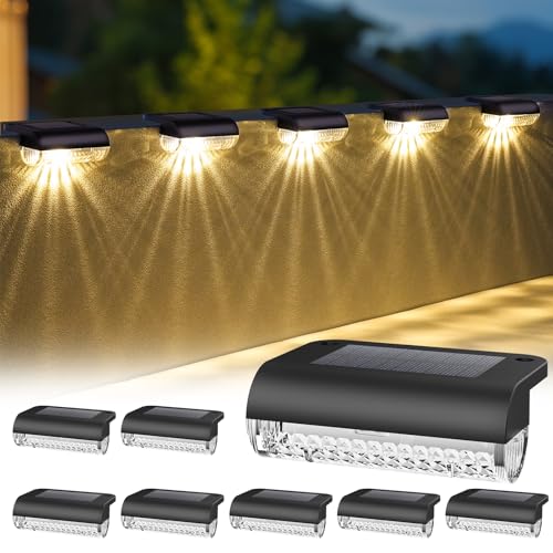 Solar Deck Lights — 3000K Warm White Dusk-to-Dawn - Image 2