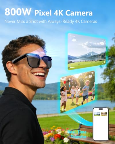 AI Smart Glasses with 8MP Camera, 4K Video and 139-Language Translation
