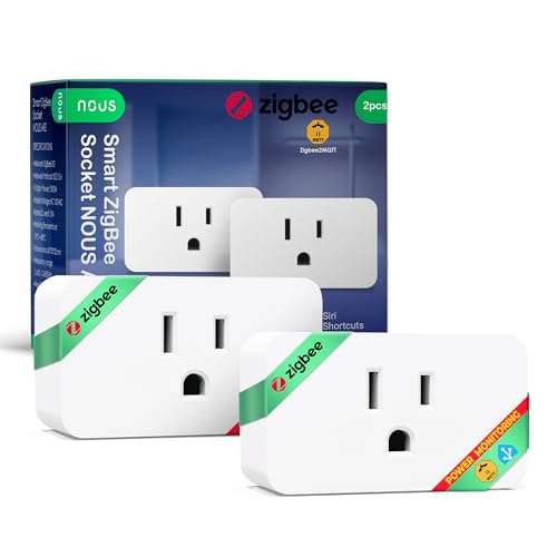 Zigbee Smart Plug, Energy Monitoring, 𝗭𝗶𝗴𝗯𝗲𝗲 𝗛𝘂𝗯 Required, ETL Certified, Compatible with Alexa, Google Home, Home Assistant, SmartThings, Remote App Control, Smart Outlet, 2 Pack