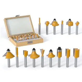 15PCS Router Bits Set 1/4 Inch Shank