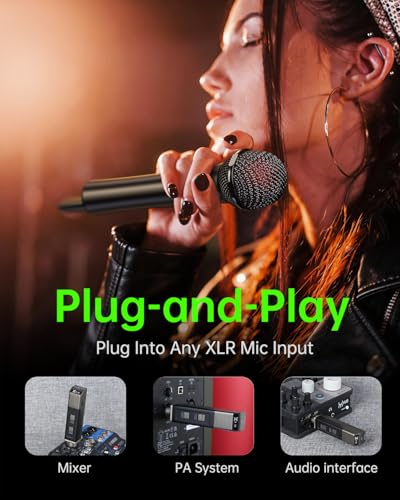 M5 Profesional Wireless Handheld Microphone System, +6 dB Built-in Gain