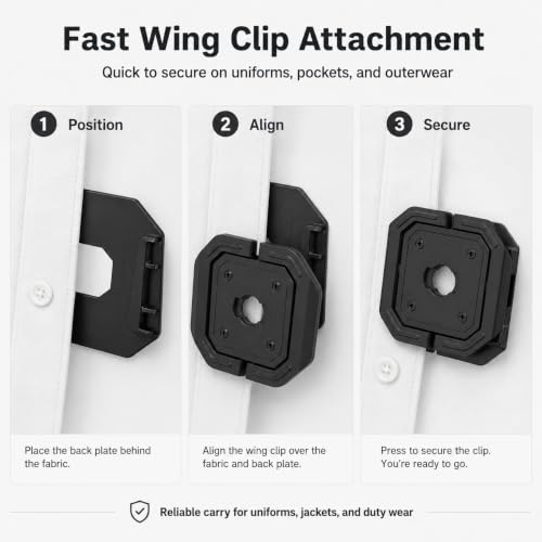Axon Body Camera Mount for Axon Body 2/3/4/Workforce (Black, Wings)