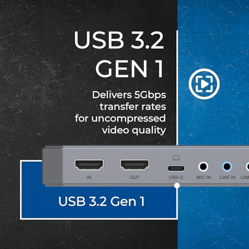 OREI 4K Capture Card for Streaming USB 3.0 Loop-Out Audio Mixing UVCUAC HDR