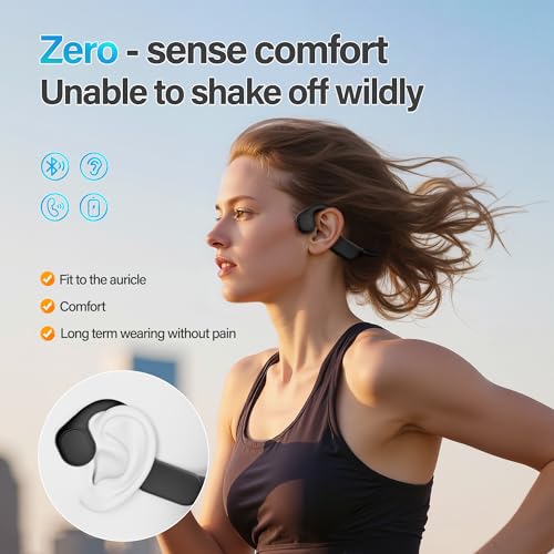 Superior Sound Bone Conduction Headphones, Bluetooth 5.4 Open Ear Wireless Headphones with Mic, IPX5 Waterproof for Sports, 12H Battery Life for Cycling, Hiking, Running, Lightweig - Image 7