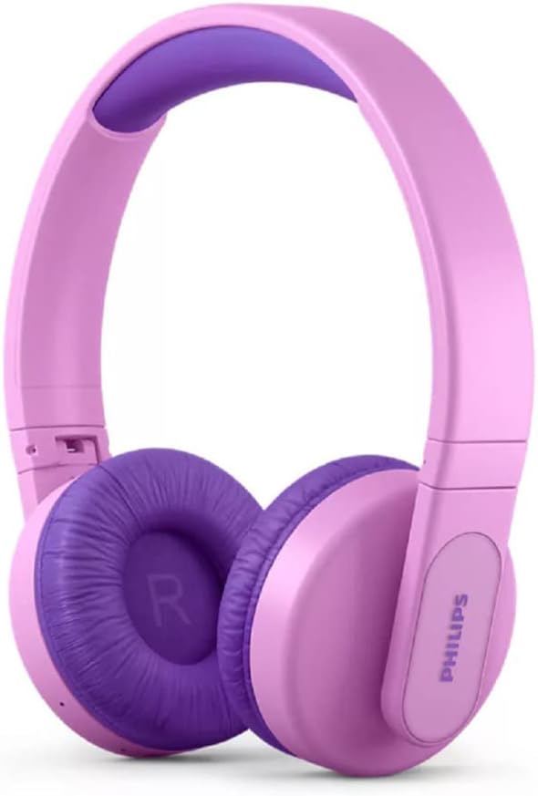 PHILIPS K4206 Kids Wireless On-Ear Headphones, Bluetooth + Cable Connection, 85dB Limit for Safer Hearing, Built-in Mic, 28 Hours Play time, Parental Controls via Headphones, pink