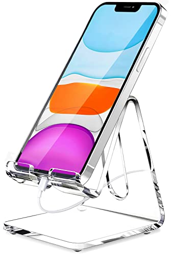 Crpich Acrylic Cell Phone Stand, Portable Clear Phon | Phone Accessori - Image 2