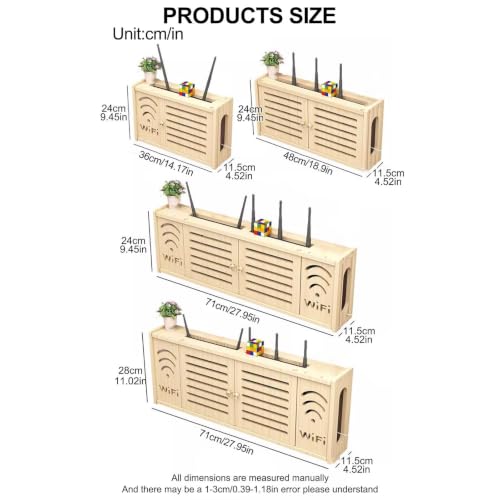 Wall Mounted Router Storage Box,Wood Wireless WiFi Router Shelf