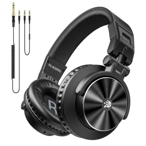 PUPGSIS M20 Wired DJ & Studio Monitor Headphones, 50mm, 3.5/6.35mm