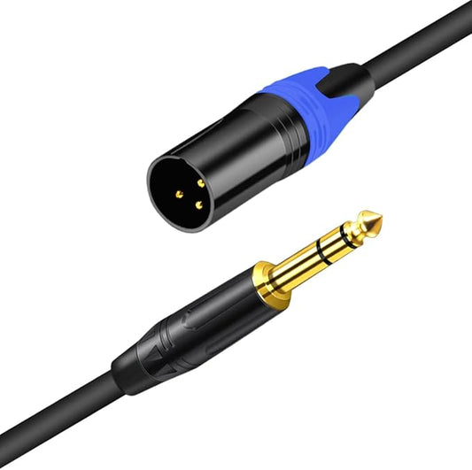 XLR to 1/4 TRS Stereo Adapter, 6.35mm Dual Channel to 3-pin Male, XLR to 1/4 Balanced Microphone Stereo Audio Converter AdapterCable 1 Pack (6.6Feet)