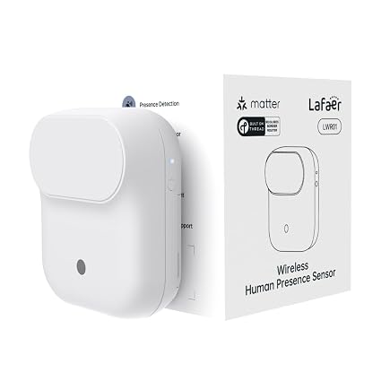 Wireless Human Presence Sensor LWR01, mmWave Radar, Occupancy & Motion Sensor, Battery-Powered, IPX3 Water Resistant, Matter Over Thread, Requires Thread-Compatible Smart Home Hub/Router