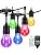 35FT Outdoor String Lights, 16 Shatterproof Edison Bulbs, Dimmable RGB Color Changing Patio Lights with Remote. Solar-Powered & Waterproof for Garden Commercial LED Decorative Lighting.