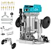 DIYTOOLIFZ Cordless Compact Router Compatible with Ma-kita Battery(Tool Only), Fixed & Plunge Base,Double-Handle Router Fixed Base for woodworking, trimming, and DIY projects