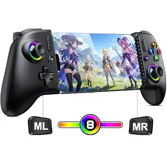 Mocagen MC200 Mobile Gaming Controller for iPhone & Android /iPad Mini, Phone Controller with Hall Effect Joysticks & Analog Trigger, Enhanced Grip, RGB Lighting, Turbo, Macros Mac Game
