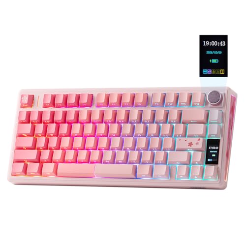 EPOMAKER TH80 V2 PRO Wireless Gaming Keyboard with Screen&Knob, 10000mAh