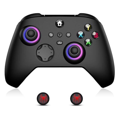 Moonag Wireless Controller for Xbox, Compatible with Xbox Series X/S/One/PC, With 2 Silicone Thumb Grips, Hall Effect Joysticks, 2.4GHz Wireless Adapter Gamepad with RGB Light, Dual Vibration, TURBO