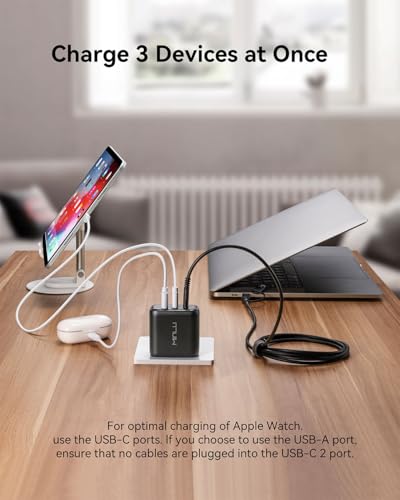 MINLU 65W USB C Charger Block,GaN 3-Port Compact Fast PPS Type C Wall Charger with 6Ft 100W 2 in 1 USB-C/L Cable,Fast Charging for MacBook Pro/Air,iPad,iPhone 17/16/15 and More Series,Galaxy S24 UItra - Image 6