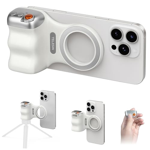 Magnetic Phone Camera Grip,Shooting Holder Selfie Handle Snap(White)