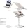 2 in 1 Adjustable Book Stand - Dual-Use Floor and Desktop Book Holder Stand, Height Adjustable 23.5-52 in, Elastic Page Clips for Music Sheet, Recipe, Tablet, Laptop-White