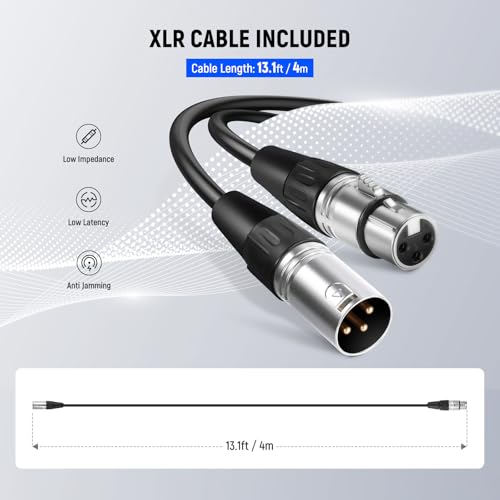 NEEWER NW-040 Cardioid Dynamic Microphone with XLR Cable, Metal Housing