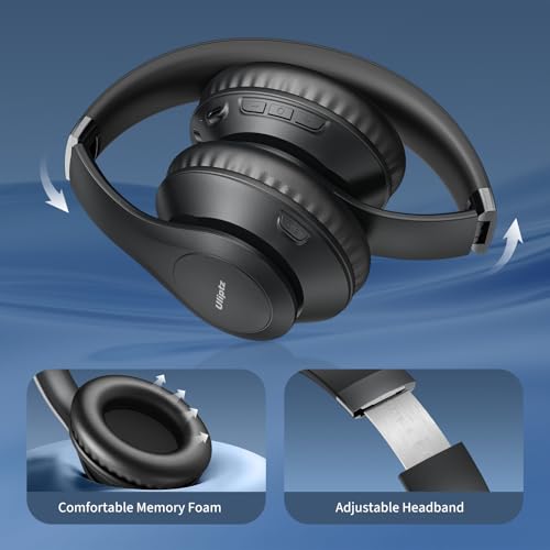 Uliptz Bluetooth Headphones Over Ear, Wireless HiFi Stereo Foldable Headset