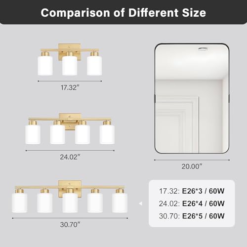 FonmYim Gold Bathroom Light Fixtures Vanity Lights Over Mirror