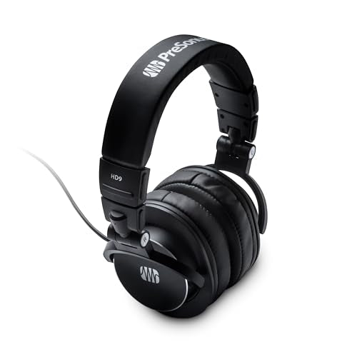 PreSonus HD9 Professional Monitoring Headphones — High-Power Handling, Closed-Back, Circumaural Acoustic Design Studio Recording Headphones for Professional Mixing and Monitoring