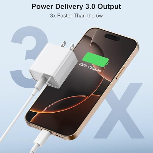 iPhone 18 17 16 Charger Fast Charging 2-Pack Long 6FT USB C Charger(White) - Image 3