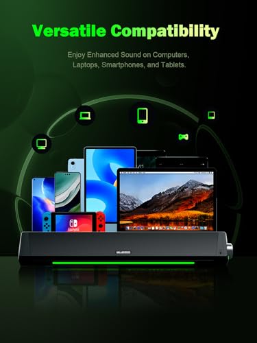 Bluedee Computer Speakers for Desktop PC, Bluetooth AUX Computer Sound Bar
