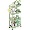 LEHOM Slim Rolling Storage Cart - 4 Tiers Bathroom Organizer Utility Cart